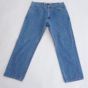 Harley-Davidson Mid-Wash Relaxed Biker 100% Cotton Blue Denim Jeans 38x30